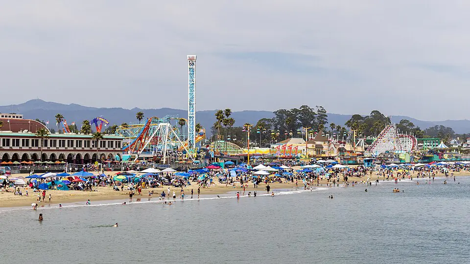 The Beach Boardwalk in full summer, Santa Cruz